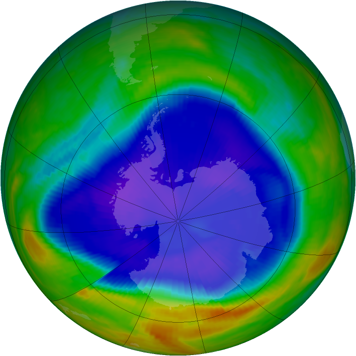 Antarctic ozone map for 13 September 1998
